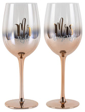 Load image into Gallery viewer, MR AND MRS ROSE GOLD OMBRE WINE SET