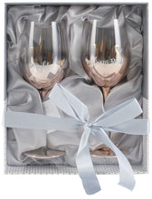 Load image into Gallery viewer, MR AND MRS ROSE GOLD OMBRE WINE SET