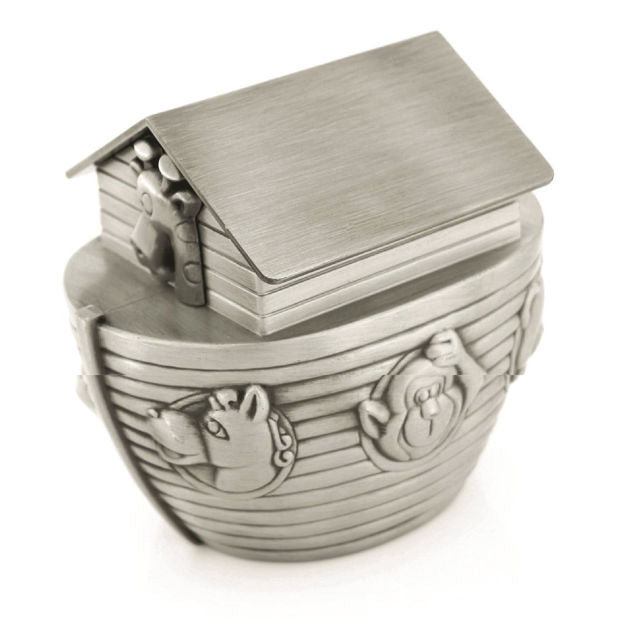 PEWTER PLATE NOAHS ARK MONEY BANK