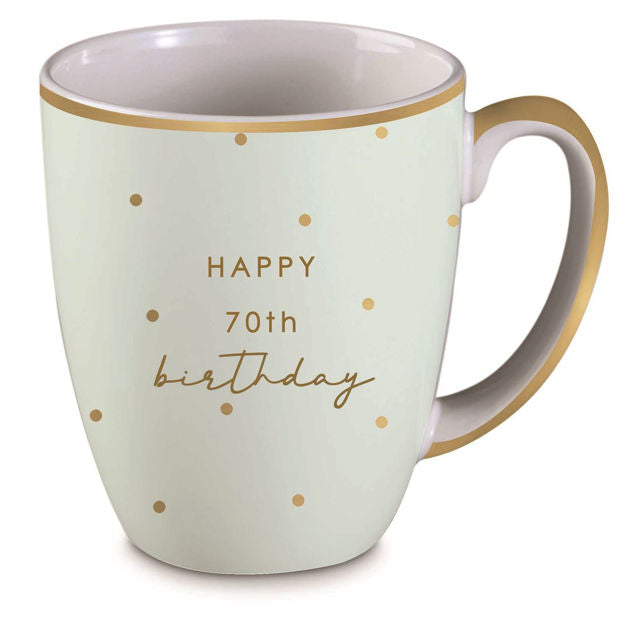 70TH HAPPY BIRTHDAY MINT PASTEL MUG