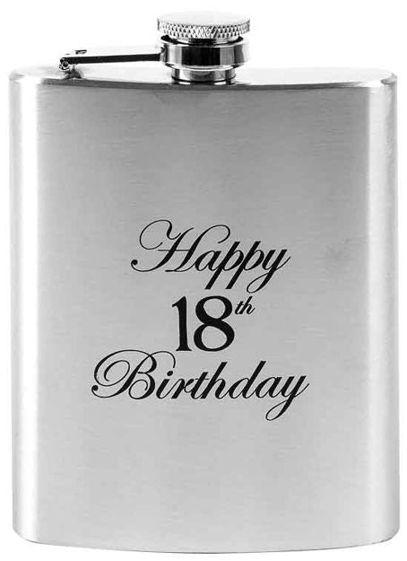 HIP FLASK HAPPY 18TH MATTE