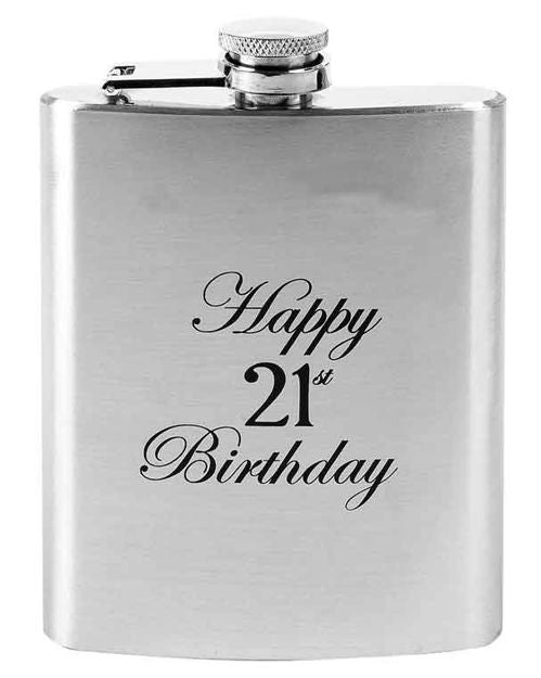 HIP FLASK HAPPY 21ST MATTE