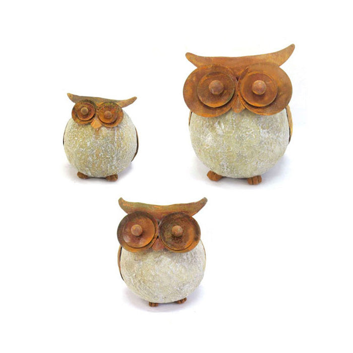 Round Owl Resin S/3