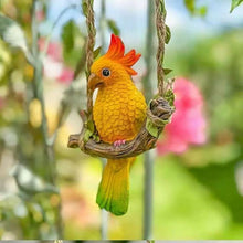 Load image into Gallery viewer, Colourful Green and Yellow Parrot on a Branch Hanging decoration
