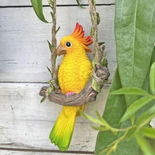 Load image into Gallery viewer, Colourful Green and Yellow Parrot on a Branch Hanging decoration
