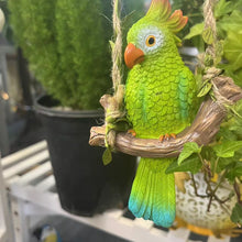 Load image into Gallery viewer, Colourful Green and Yellow Parrot on a Branch Hanging decoration
