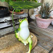 Load image into Gallery viewer, Frog fishing in pond + Frog with a leaf pond Decoration
