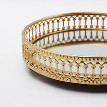 Load image into Gallery viewer, Golden tray with mirrored bottom
