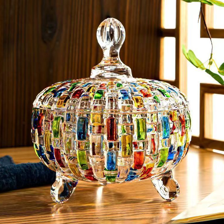 colourful glass jar