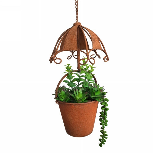 Hanging Iron Umbrella Flower