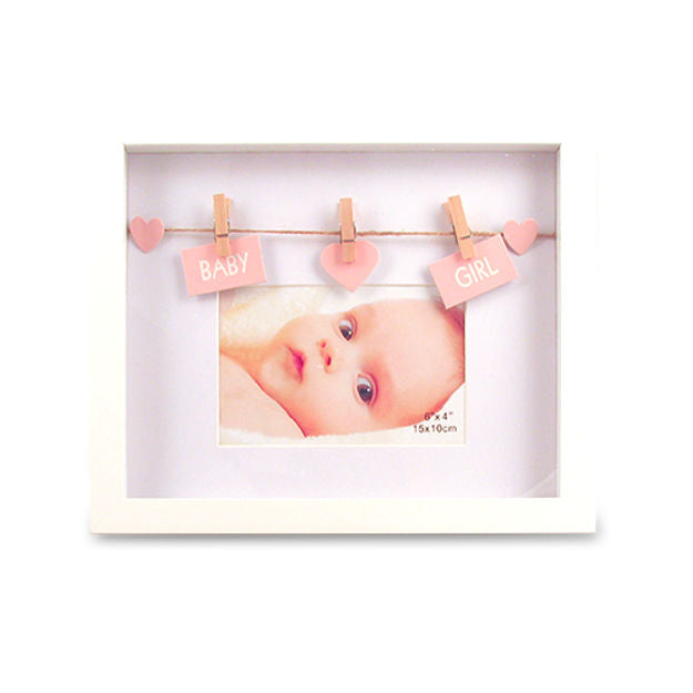 Baby Girl with Pegs Frame