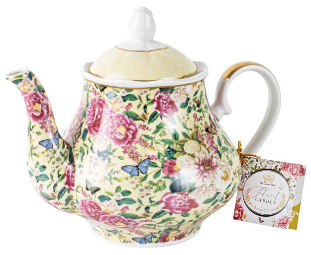 FLORAL GARDEN CREAM TEAPOT