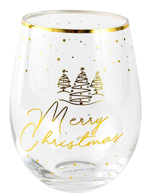 NOVELTY CHRISTMAS STEMLESS MERRY CHRISTMAS