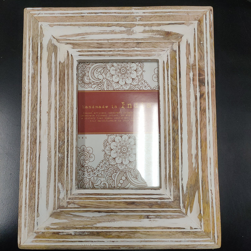 Handmade White Wash Photo Frame 4x6