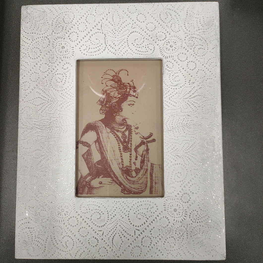 White Patterned Photo Frame 4X6