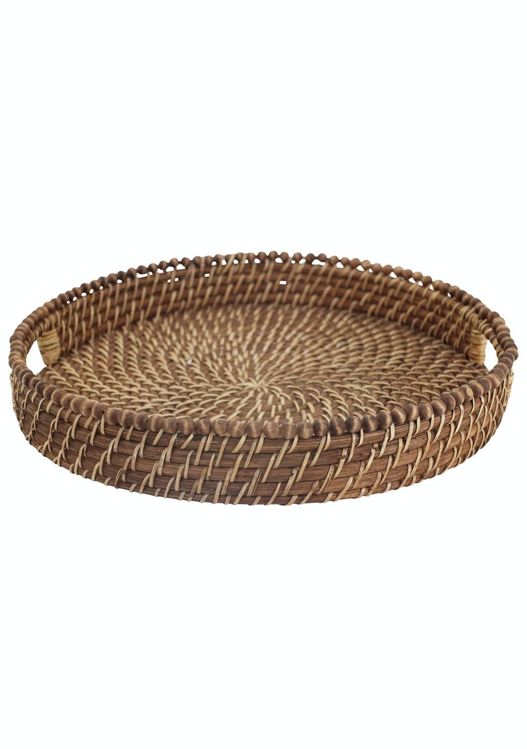 Baya Round tray w/beads 38x6