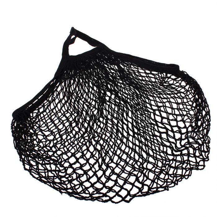 SACHI COTTON STRING BAG SHORT HANDLE - BLACK