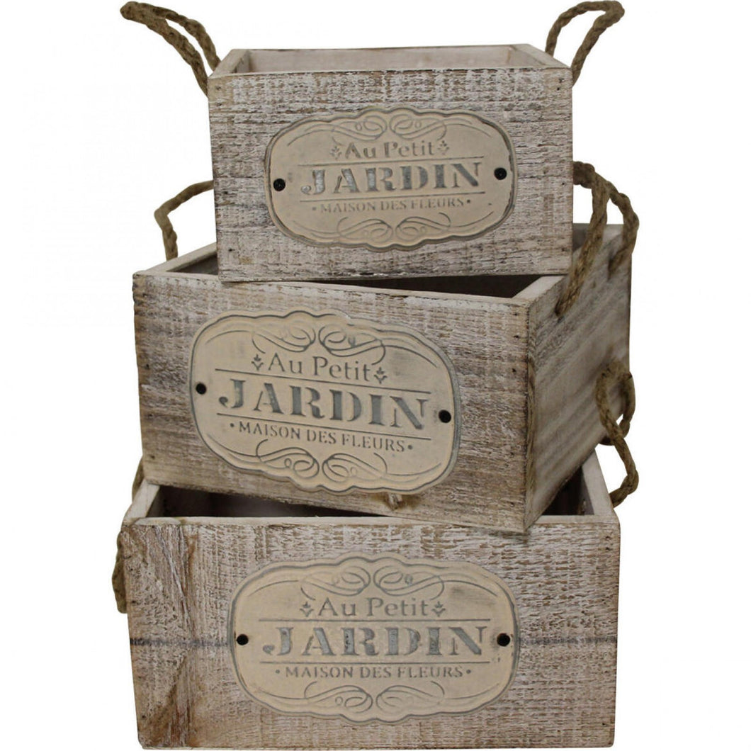 Boxes Jardin White Square S/3