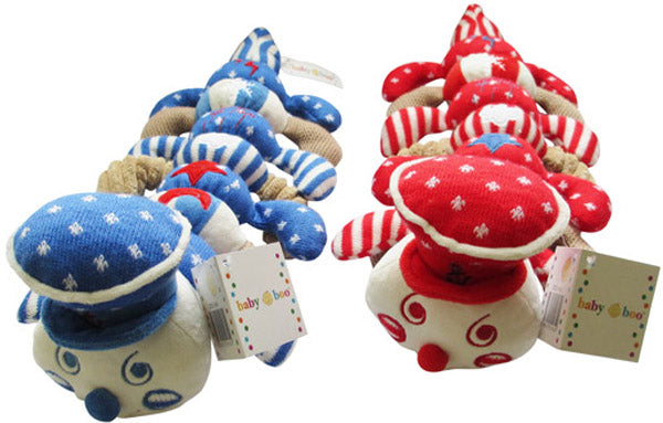 Babyboo Blue/Red Plush caterpillar 50cm