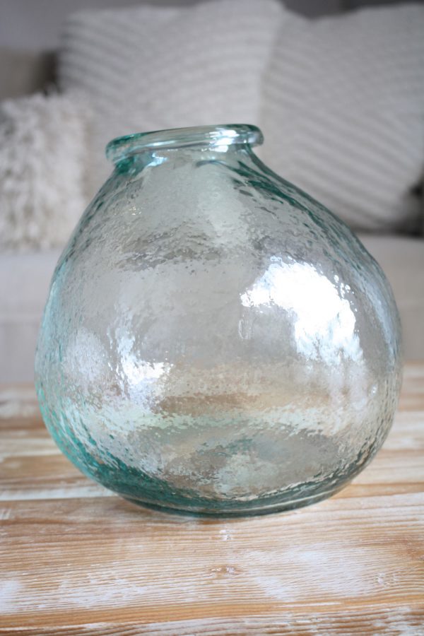 REVA RECYCLED GLASS VASE 21X20CM GREEN#