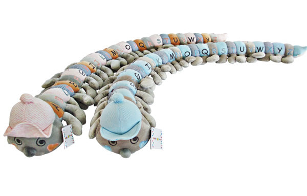 Babyboo assorted baby blue/baby pink caterpillars 160cm