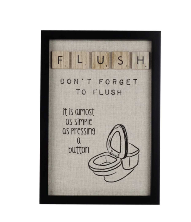 FLUSH BATHROOM SIGN