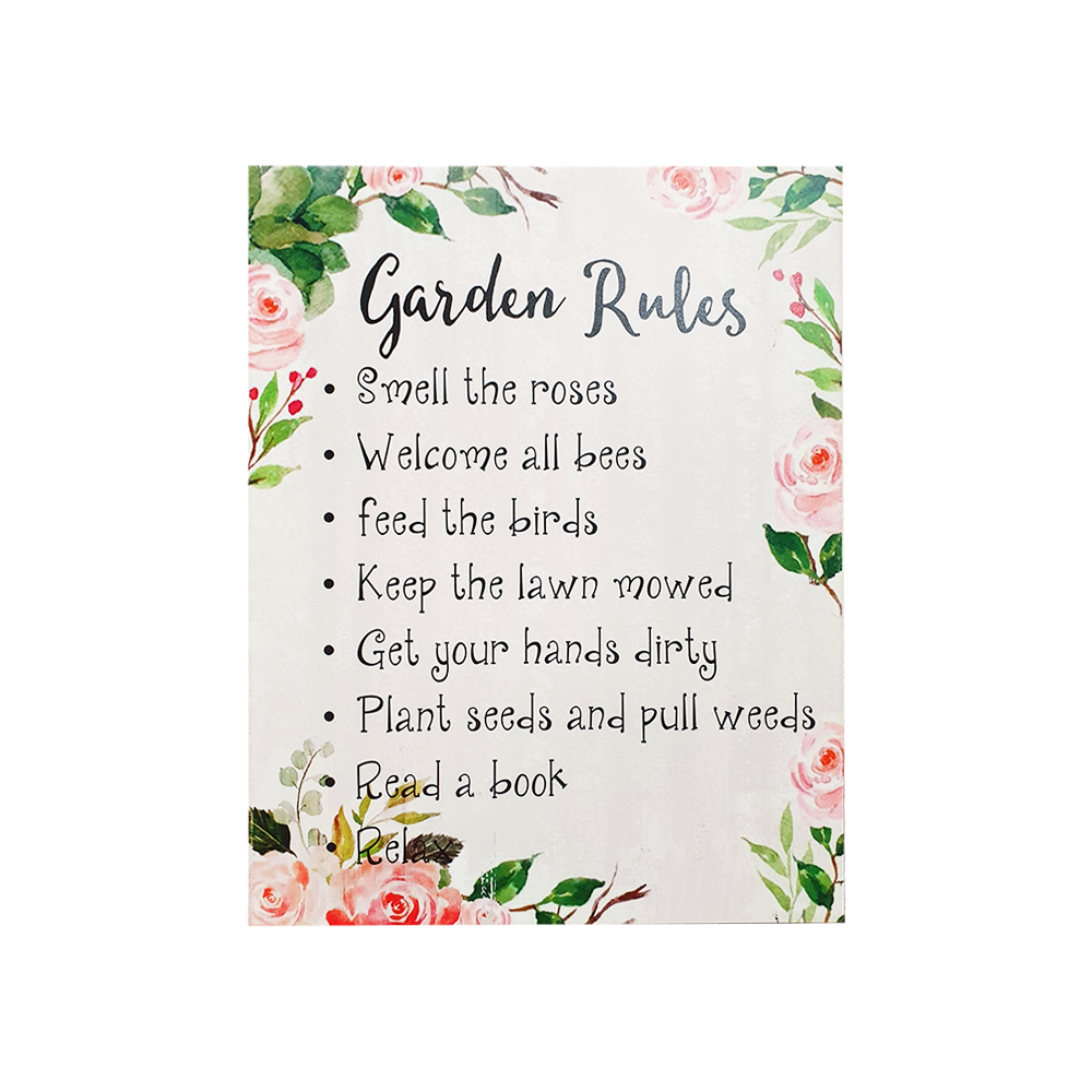 GARDEN RULES SIGN