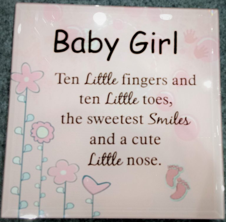 Baby Girl Ten Little Fingers and the Cutest Smile Plaque