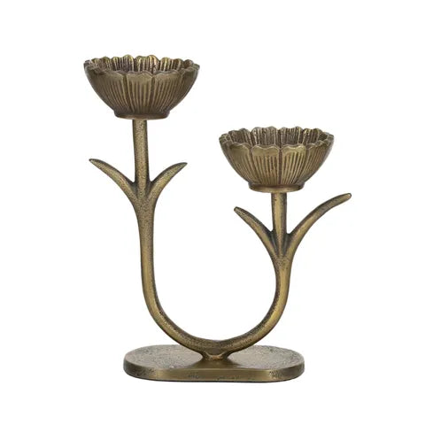 NOVEAU METAL CANDLEHOLDER 18X8X22CM GD