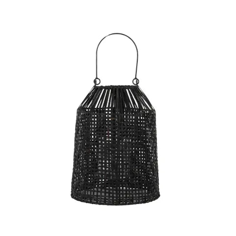 PAVIA RATTAN LANTERN 24X45CM BLACK