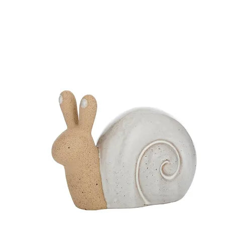 SONIA SNAIL CER SCULPT 11.5X9CM NAT/WHT