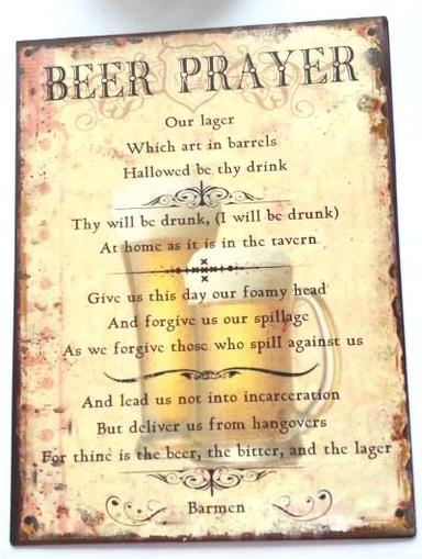 Beer Prayer “Our Lager” 25cm x 23cm