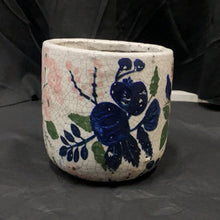 Load image into Gallery viewer, Floral Ceramic Pot BLue/Green
