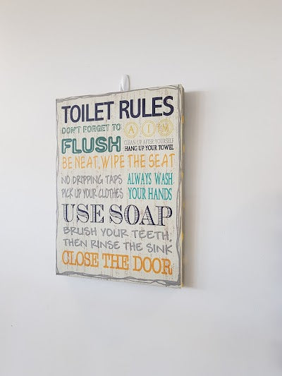 Canvas Toilet Rules Sign