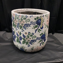 Load image into Gallery viewer, Floral Ceramic Pot BLue/Green
