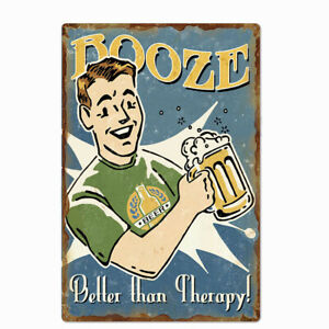 Bar Signs – Booze Better than Therapy 30cm x 40cm