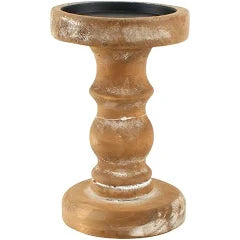 Idra Natural Wooden Candle Stick 23x14cm