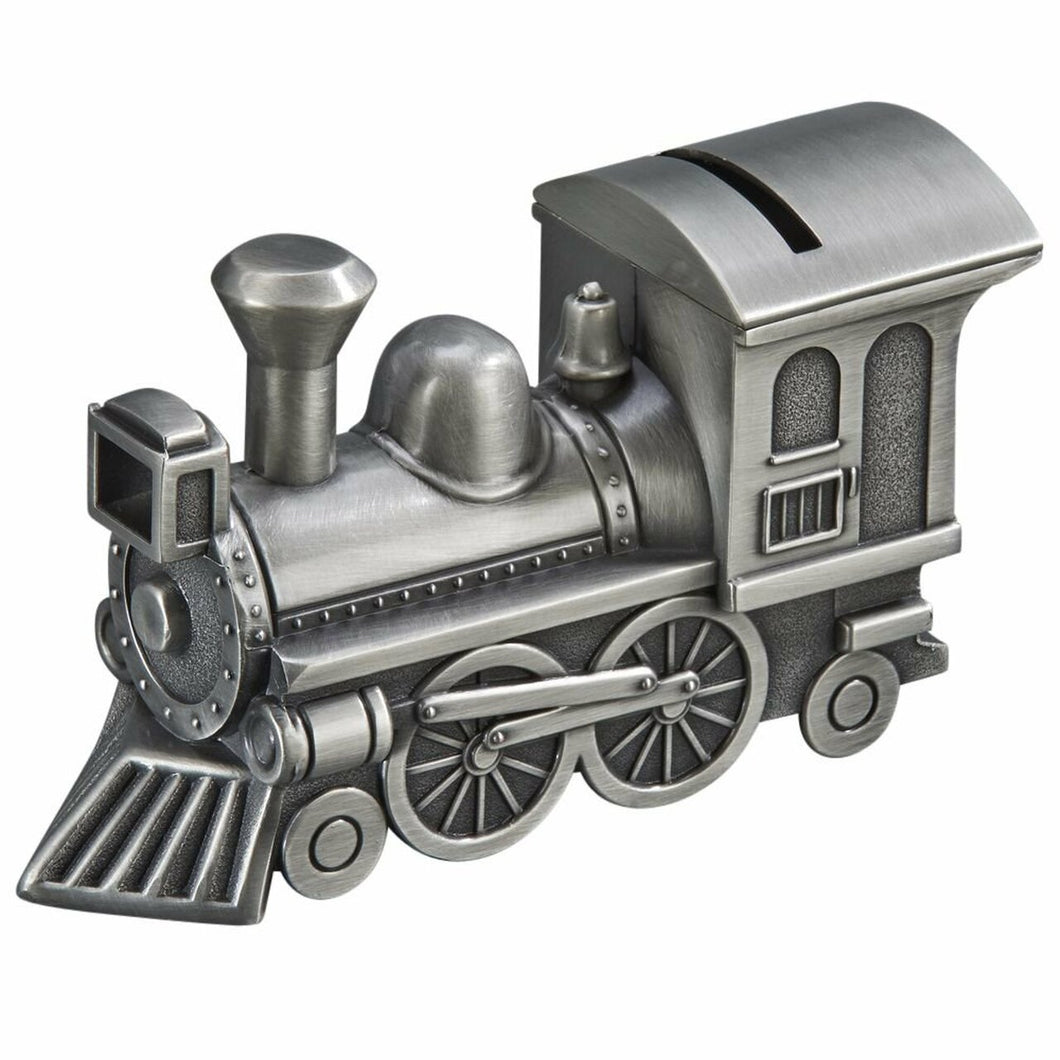 Pewter Plate Train Money Bank 10cm